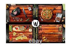 WuudCo Butcher Block Cutting Board 18x24 Large Cutting Board, Meat Cutting