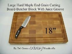 XL Hard Maple End Grain Cutting Board-Butcher Block With Juice Groove 2 Sizes