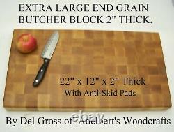 XL WOOD CUTTING BOARD Hard Maple End Grain Butcher Block Multiple Size
