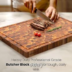 XXL End Grain Butcher Block Cutting Board 1.5 Thick. Made of Teak Wood and