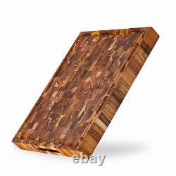 XXL Teak End-Grain Butcher Block Cutting Board 2-Inch Thick 20 x 15