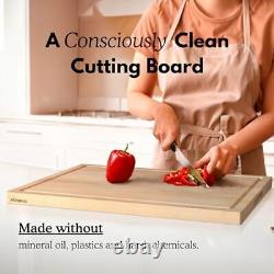 XXL Wood Cutting Board for Kitchen. American Hard Maple Butcher Block Conditi
