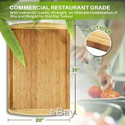 XXXL Extra Large Wood Butcher Block Cutting Board for Carving Turkey 30 x 20