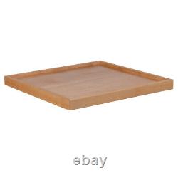 24'' Carré Table de Restaurant en Style Bloc de Boucher en Bois Massif Naturel