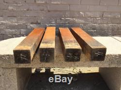 4 Antique Painted Butcher Block Table Jambes De La Collection De Fellenz