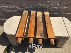 4 Antique Painted Butcher Block Table Jambes De La Collection De Fellenz