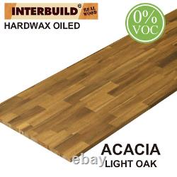 Acacia Solide 8 Ft. L X 25.5 In. D X 1 In. T, Butcher Block Countertop, Chêne Léger