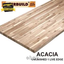 Acacia Solide Non Fini 8 Ft. L X 25.5 In. D X 1,5 Po. T, Butcher Block Cont