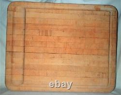 Antique 20 Bbq Meat Kitchen Food Butcher Block Wood Cutting Board 4 Jambes Groove