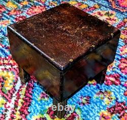 Antique Début Des Années 1900 Butcher Block Wood Table Apprentice Piece/salesman Sample