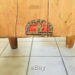 Antique Originale Bally Butcher Block Kitchen Island Coupe Stand Surface