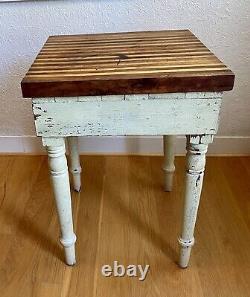 Bâton De Boucher Antique Ancienne Table Shabby Chic Redwood Primitif 23w