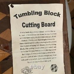 Black Nout Butcher Block Cutting Board New End Grain 14x12 Tumbling Block