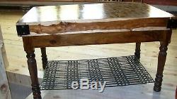 Bois De Rose Et De Fer Oyster-cut Butcher Block Table One Of A Kind