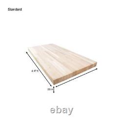 Butcher Block Countertop Unfinid Hard Maple 4 Ft. Standard Eased Edge