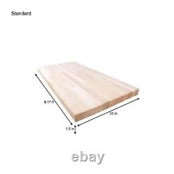 Butcher Block Countertop Unfinished Maple 8 Ft. L X 25 In. D X 1,5 Po. T