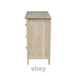 Commode 3 Tiroirs Butcher Block Top Unfinished Bois De Style Classique