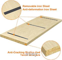 Comptoir boucher en bloc de bois massif ROOMTEC, plan de travail en bouleau pour bricolage, table 72