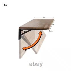 Comptoir de bar pliant en bois massif transparent de boucherie de 1,22 m x 50,8 cm moderne