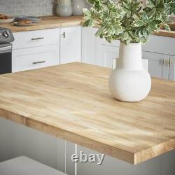 Comptoir de bloc boucher de Hampton Bay 4'x 25 avec bordure carrée en bois massif jaune