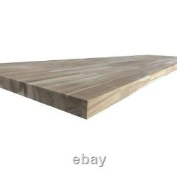 Comptoir de boucher en bloc de bois non fini Hampton Bay Acacia avec bord standard en bois massif
