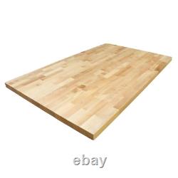 Comptoir de boucher en bois de bouleau massif non fini de 6 pieds de longueur par 25 pouces de profondeur avec une finition facile.