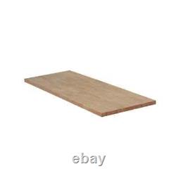 Comptoir de boucher en bois massif d'hévéa non fini de 4 pieds de longueur x 25 pouces de profondeur avec bord carré.