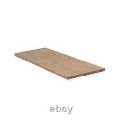 Comptoir en bois massif de bloc de boucher en hévéa non fini, bord carré, 4 pi x 25 po