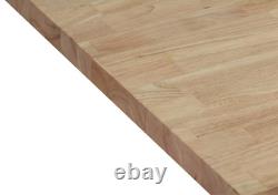 Comptoir en bois massif de bloc de boucher en hévéa non fini, bord carré, 4 pi x 25 po