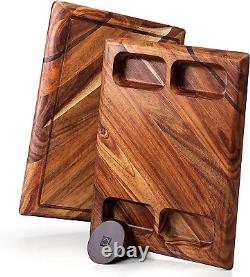 Contour Wood Cutting Board Large Acacia Butcher Block Chopping Board Pour Kitch