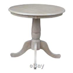 Cuisine Salle À Manger Table 30. Butcher Round Top Bloc Gris Taupe Weathered