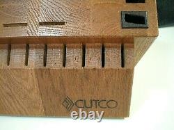 Cutco Signature 24 Fentes Trous Solide Oak Wood Knife Storage Butcher Bloc Titulaire