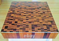 Des bois exotiques étonnants Maherajah, planche à découper / bloc de boucherie / plateau de table vintage.