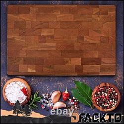 Dfackto Premium American Cherry Chopping Board, End Grain Wood Butcher Block Rev
