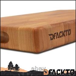 Dfackto Premium American Cherry Chopping Board, End Grain Wood Butcher Block Rev