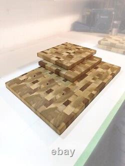 Ensemble de blocs de boucher Numéro 152, 153 & 156, grain de bout, fabriqué en peuplier et chêne blanc