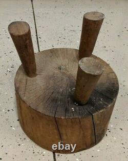 Fabrication Antique À La Main 3 Legged Petit Boucher Stool Decor Meubles Primitifs