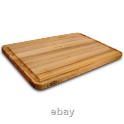 Grande planche à découper en bois 20 po x 30 po en bois massif réversible à bloc de boucher