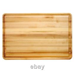 Grande planche à découper en bois de 20 po x 30 po, réversible en bois dur massif pour boucher