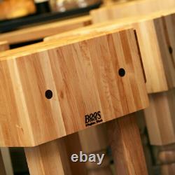 John Boos Pca2 Maple Wood End Grain Solid Butcher Block With Side Knife Slot