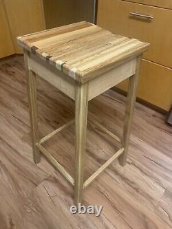 Nouveau tabouret de bar en chêne naturel fait sur mesure en cabine en bloc de boucher rustique Amish aux États-Unis