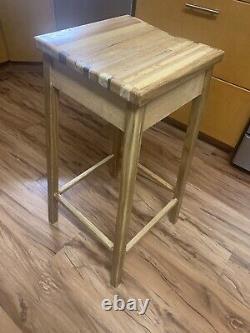 Nouveau tabouret de bar en chêne naturel fait sur mesure en cabine en bloc de boucher rustique Amish aux États-Unis