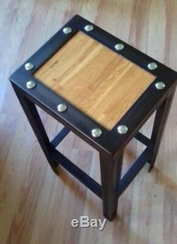 Oak Top Butcher Block Petit Bar Et Tabourets, Hand Made