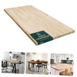 Plan de travail en bloc de boucher en bois massif Hevea, dessus de table en bloc de boucher non fini