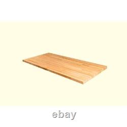 Plan de travail en bloc de boucher sans marque 6'x36' en bois massif avec bordure carrée en chêne non fini.