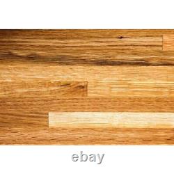 Plan de travail en bloc de boucher sans marque 6'x36' en bois massif avec bordure carrée en chêne non fini.