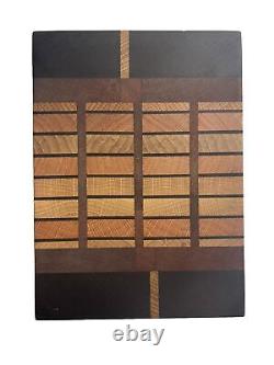 Planche à découper de boucher en bois de coupe de bout lourd de chêne blanc et de bois d'acajou (9 x 7 x 2)