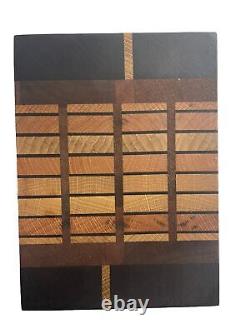 Planche à découper de boucher en bois de coupe de bout lourd de chêne blanc et de bois d'acajou (9 x 7 x 2)