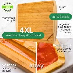 Planche à découper en bambou 4XL - Planche à découper extra grande pour la cuisine