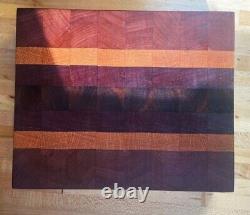 Planche à découper en bloc de boucher à grain de bout lourd en chêne blanc et acajou (8 x 10 x 2)